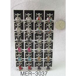 120 Bulk Rhinestone Owl Earring Assorted Colors