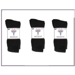 60 Bulk Ladies Diabetic Crew 3 Pair Pack -Black Size 9-11
