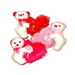 24 Bulk Valentines 7x10 White Bear W/'i Love You' Heart
