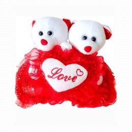 12 Bulk Valentines 10x7 Bear Love Couple W/heart Pillow