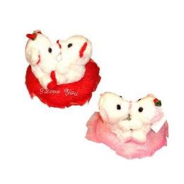 12 Bulk Valentines Kissing Bear Set 11 inch x7 inch