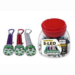 72 Bulk 5 Led Flash Light With Carabiner