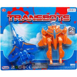 48 Bulk 2pc 5-6" Transbots Set On Blister Card, 2 Assrt Clrs