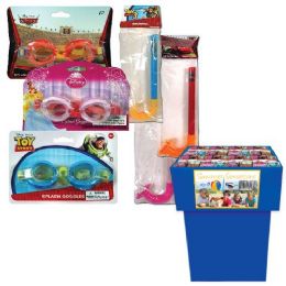 96 Bulk Swim Goggles + Snorkles Licensed 10 Asst Styles