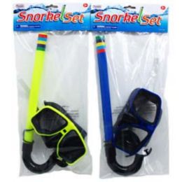 36 Bulk 13.5" Snorkel & Mask Set In Poly Bag Assrt Colors