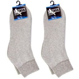 120 Bulk Diabetic Ankle Socks Gray 10-13