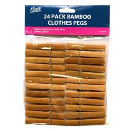 48 Bulk Wood Clothes Pins 24ct