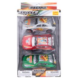 18 Bulk Friction Powered Road Race Cars - 3 Piece Set