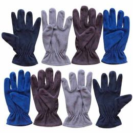 60 Bulk 9.5 Mens Assorted Fleece Glove 4 Colors