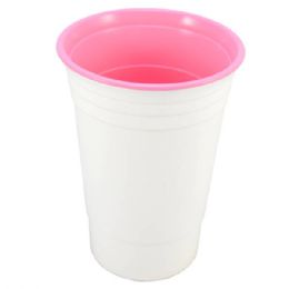 100 Bulk Insulated Cups 16oz Double Walled -Pink