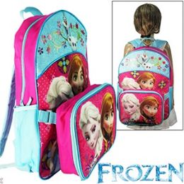 12 Bulk 2-IN-1 Disney's Frozen Lunch Box & Backpacks.