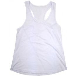 48 Bulk Ladies White Racer Back Tank Tops
