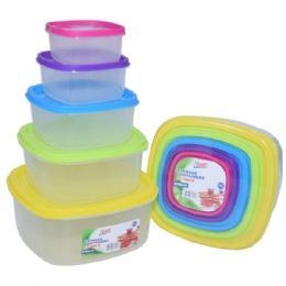 24 Bulk Rainbow Plastic 10 Piece Container Set