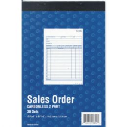60 Bulk Sales Order Book, Carbonless,  5 9/16 x 8 7/16,  30 Sets , 60 Sheets
