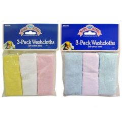 72 Bulk Baby Washcloth 3 Packs