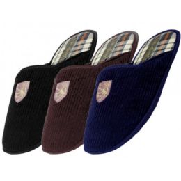 36 Bulk Boy's Cotton Corduroy Embroidery Upper House Slippers