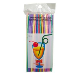 80 Bulk 100 Piece Assorted Color Flexible Straws