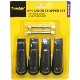 96 Bulk 6 Piece Door Stopper Set Assorted Styles