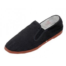 36 Bulk Boy's Slip On Twin Gore Cotton Upper With Rubber Out Sole Kung Fu Shoes Sizes 27-34