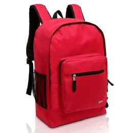 24 Bulk Mggear 17.5 Inch MultI-Pocket School Book Bags In Bulk, Red