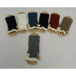 48 Bulk Knitted Hand Warmers [antique LacE-2 Buttons]