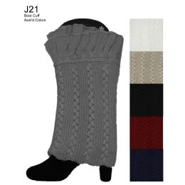 48 Bulk Assorted Color Boot Cuff