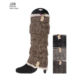 48 Bulk Assorted Color Boot Cuff