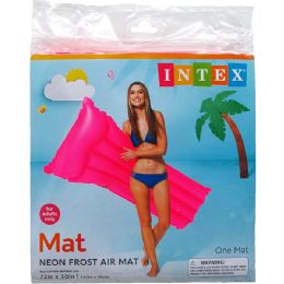 24 Bulk 72"x30" Neon Frost Air Mats In Pegable Poly Bag, 3 Assrt Clr