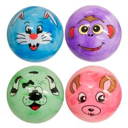 144 Bulk Marble Pvc Ball With Animal Face