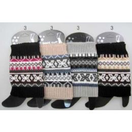 48 Bulk MultI-Color Patterned Knitted Boot Topper Leg Warmers