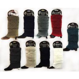 36 Bulk Wholesale Knitted Boot Topper With Intricate Patterns Leg Warmer