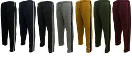 12 Bulk Men's Fashion Fleece Sweatpants In Black (S-Xl)