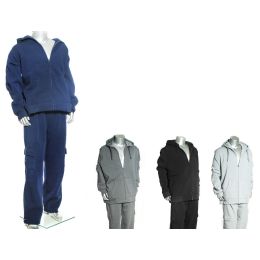 16 Bulk Men's Heavy Padded Fleece Set W/ Cargo Top And Bottom