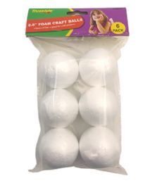 48 Bulk 6pc 2.5in Foam Craft Balls