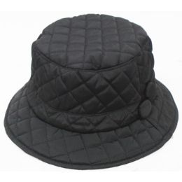 48 Bulk Ladies' Rain Hat W/ Buttons Assorted Colors