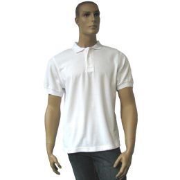 12 Bulk Men's White Polo Shirt Size: Xl Only