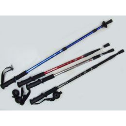 60 Bulk Antishock Hiking Stick Expandable From 25" To 52" Assorted Colors