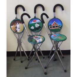 20 Bulk Metal Walking Cane W/ Chair Assorted Design