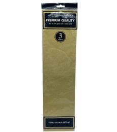 144 Bulk 3PC GOLD TISSUE PAPER 20X20IN