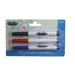 48 Bulk Dry Erase Markers 3ct Black, Blue, Red