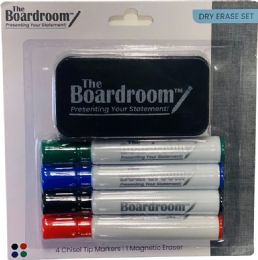 48 Bulk Dry Erase Set - 4 Broad Chisel Tip Dry Erase Markers - 1 Magnetic Eraser