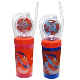 48 Bulk Looney Tunes Straw Cup Wheel 11oz