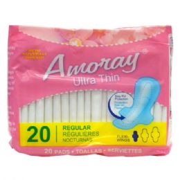48 Bulk Amoray Pads Ultra Thin Regular 20pk