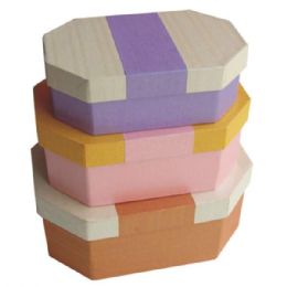 384 Bulk Gift Box Octagon 3pcs Astd Colors