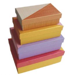 384 Bulk Gift Box Rectangular 4pcs Ast Colors