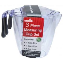 12 Bulk 3 Piece Plastic Measuring Cup Set