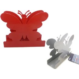 96 Bulk V NAPKIN HOLDER METAL 2 Assortments Color RED SILVER BUTTER