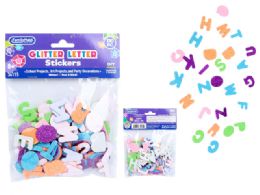 96 Bulk Craft Foam Letter Stickers Glitter 130pc