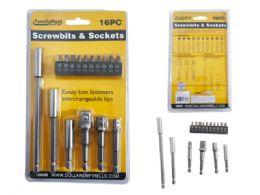 24 Bulk Screwbits And Socket 16-Piece Set