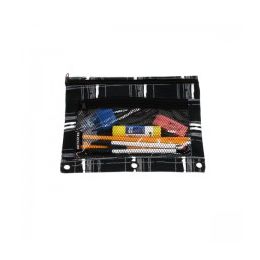 48 Bulk Pencil Case In A Black Plaid Print
